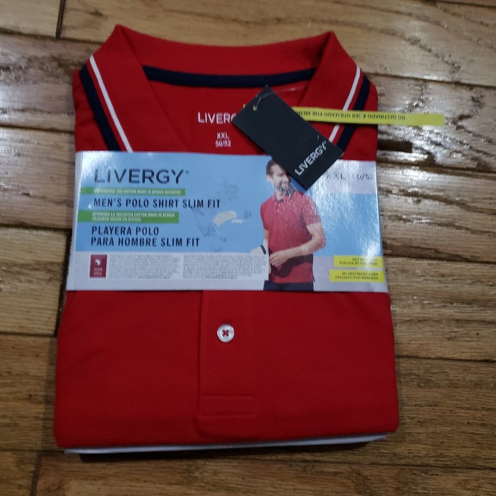 Men's Livery Red Polo XXL , NWT